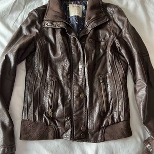 Garage Brown Leather Jacket